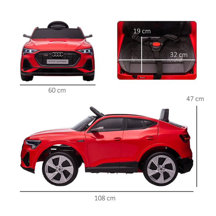 Audi E-tron 12V Electric Ride On - Kid's Car with Music, LED Lights & Suspension Wheels - Perfect for 3-5 Year Olds with Parental Remote Control