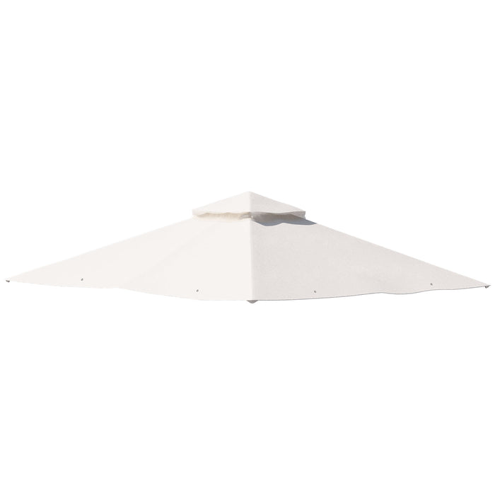 Double Tier 3x3m Gazebo Replacement Canopy - Durable Roof Top for Garden, Patio, Outdoor Use, Beige Color - Ideal for Shelter and Shade (Top Only)