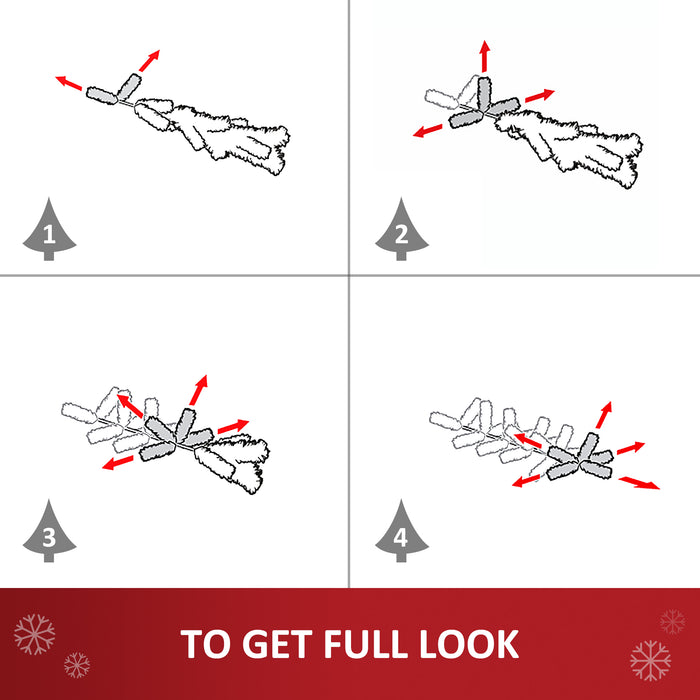 6ft Pre-Lit Fiber Optic Holiday Tree with Star Topper - LED Illuminated Christmas Tree, 220 Branches, Solid Metal Stand - Festive Decor for Home and Office