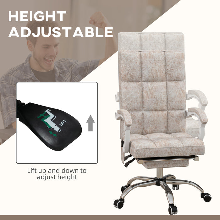 Executive Vibration Massage Office Chair - Microfibre Upholstery with 135° Reclining Back and Armrests - Comfortable Workday Relief for Professionals