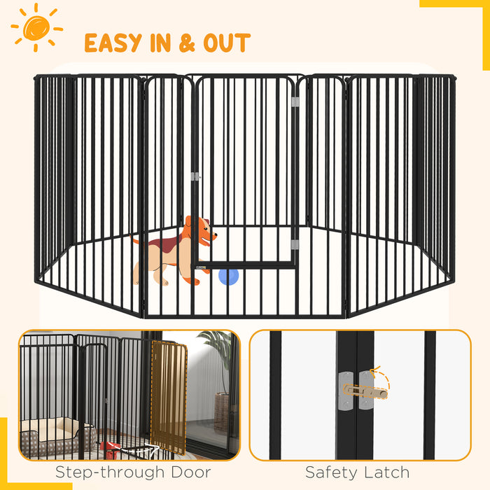 Heavy Duty 8-Panel Dog Pen - 100cm Tall Pet Playpen Suitable for Indoor & Outdoor Use - Ideal for Small to Large Dogs