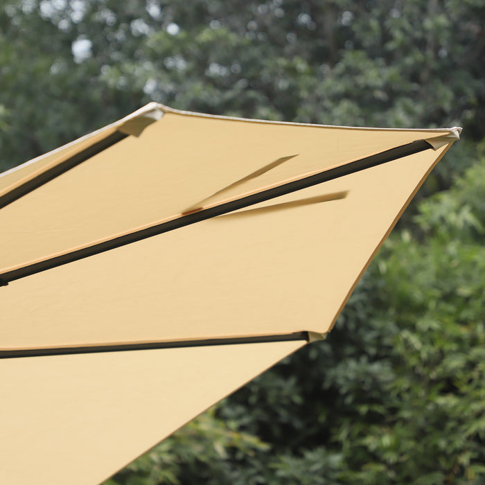 3(m) Patio Offset Parasol - Roma Umbrella with 360° Cantilever Rotation and Cross Base for Versatile Hanging Sun Shade - Ideal Shelter for Outdoor Leisure Spaces