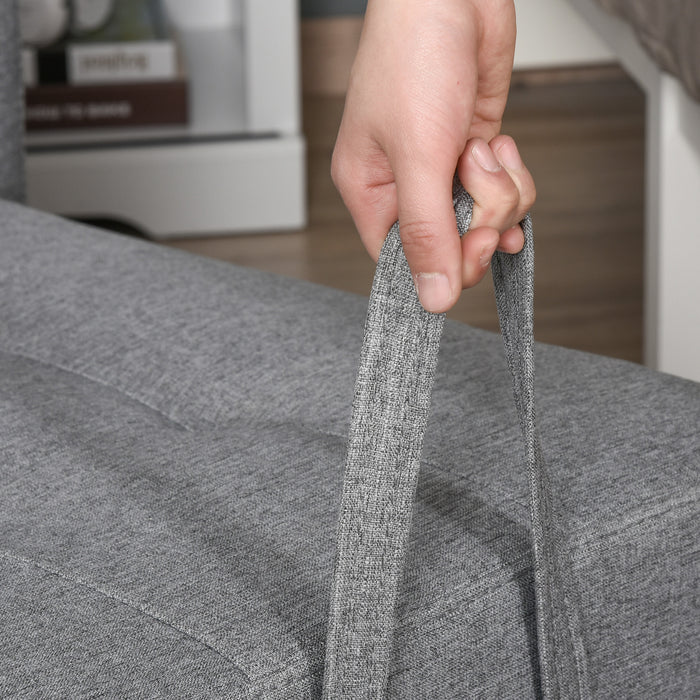 3-In-1 Convertible Chair Bed - Sleeper Chair with Adjustable Backrest, Pillow, and Footrest in Grey - Versatile Furniture for Living Room Spaces