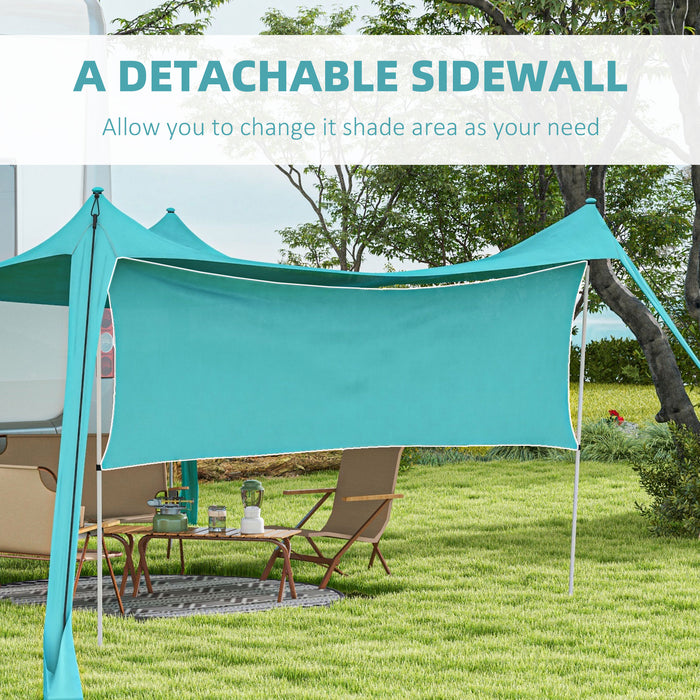 Portable Beach Tent Event Shelter with Detachable Sidewall - Includes Carry Bag, Ideal for Camping, Fishing & Picnics - Sky Blue Shade for Outdoor Activities