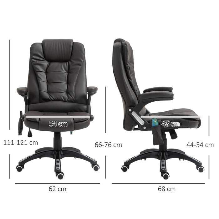 Executive Massage Office Chair - High Back PU Leather with Heat, Tilt, and Reclining Features - Ergonomic Design for Enhanced Comfort in Workspaces