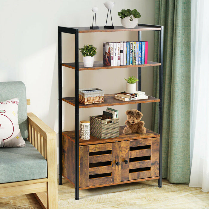 4-Tier Floor-Standing Bookshelf - Home Display Storage Solution for Books and Decor - Ideal for Homeowners and Book Enthusiasts
