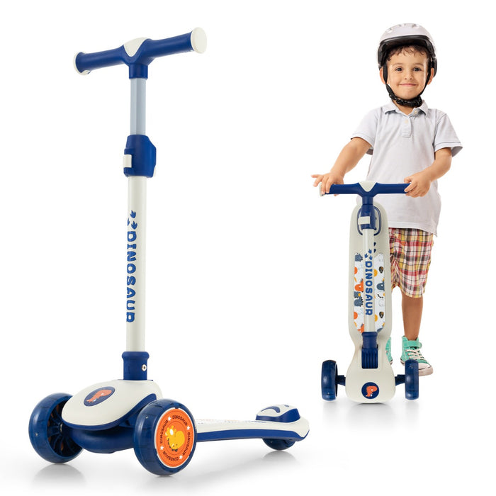 Extra Wide Deck and LED Lighted PU Wheels Kick Scooter - White - Perfect for Kids and Teens Seeking Fun and Adventure