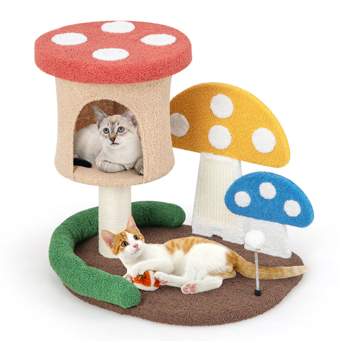 4-In-1 Cat Tree - Condo, Platform, Fully-Wrapped Sisal Post - Ideal for Keeping Cats Entertained and Active