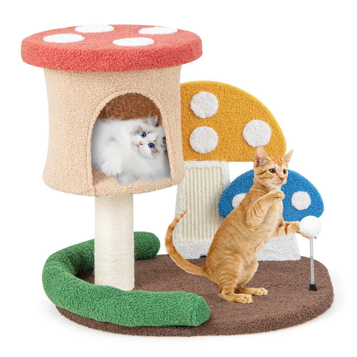 4-In-1 Cat Tree - Condo, Platform, Fully-Wrapped Sisal Post - Ideal for Keeping Cats Entertained and Active