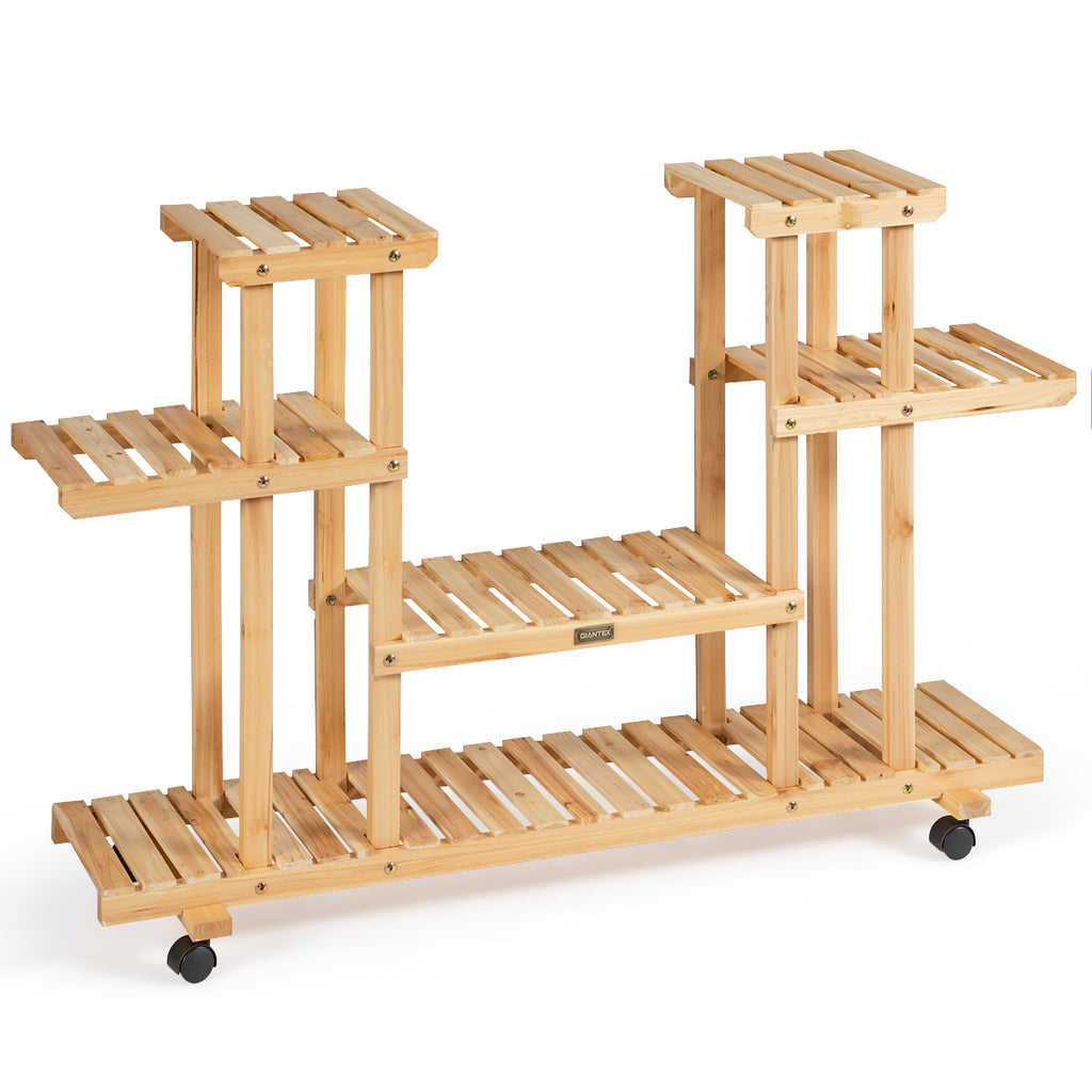 4-Tier Flower Stand - Spacious 8 Shelf Plant Display - Ideal for Natural Garden Displaying and Home Use