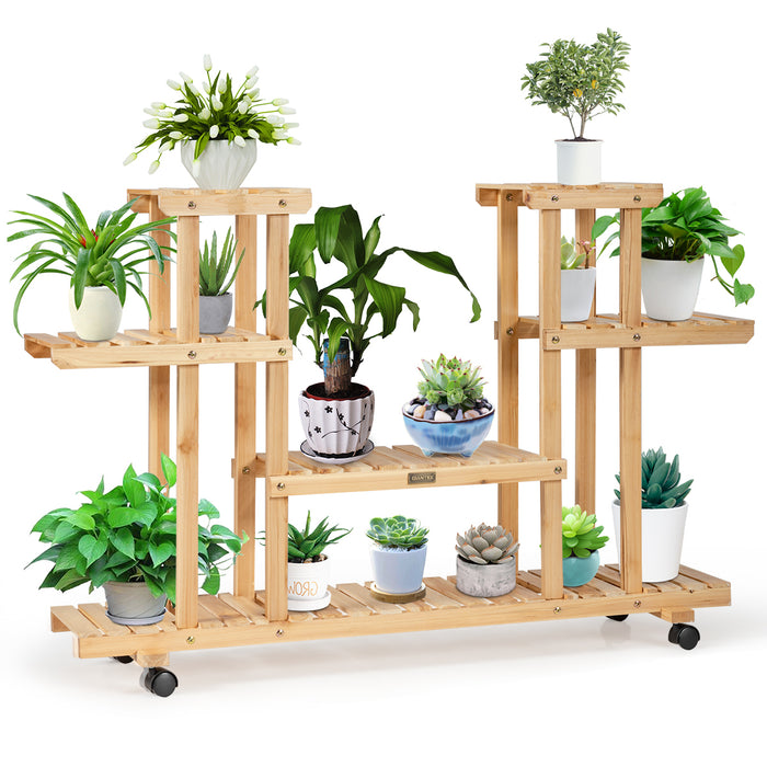 4-Tier Flower Stand - Spacious 8 Shelf Plant Display - Ideal for Natural Garden Displaying and Home Use