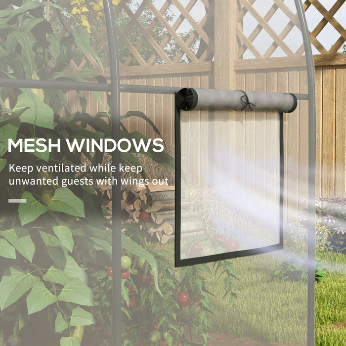 Walk-In Polytunnel Greenhouse - Durable Steel Frame & Clear Plastic Cover with Door and Mesh Window - Spacious 3x2x2m Grow House for Garden Planting