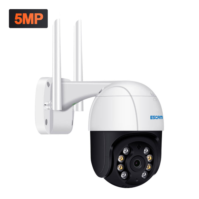 ESCAM QF518 - 5MP Waterproof WiFi IP Camera with Pan/Tilt, AI Humanoid Detection, Auto Tracking, Cloud Storage, Two Way Audio, Night Vision - Ideal for Home Security and Surveillance