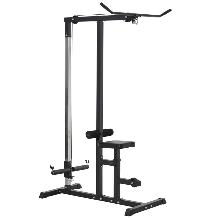 Power Tower - Multi-Level Adjustable Pulldown and Dip Station for Weighted Ab Crunches - Home Gym Equipment for Full Body Workouts and Strength Building