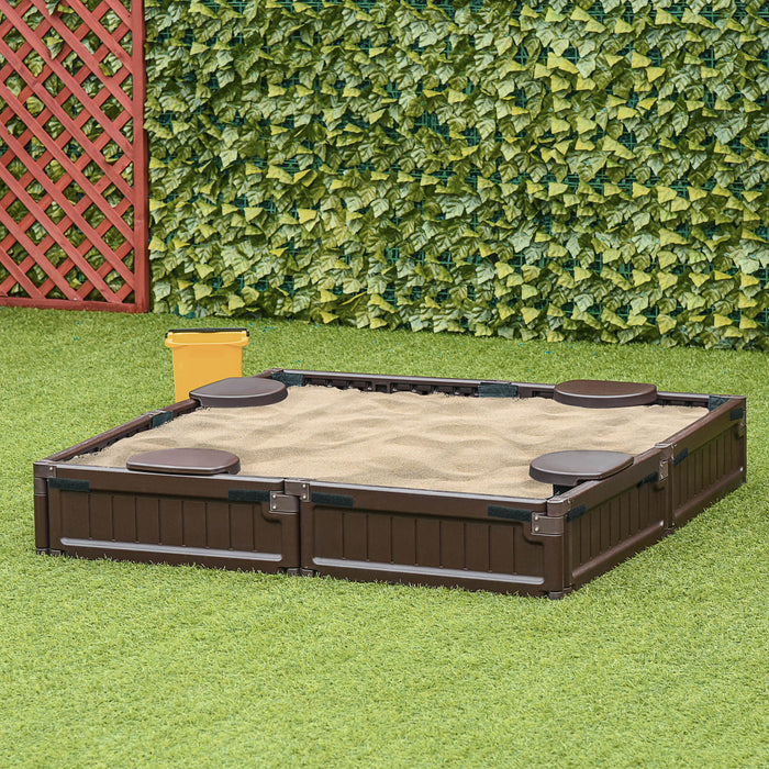 Kids Outdoor Sandbox with Waterproof Canopy - Protective Bottom Fabric Liner for Ages 3-12 - Ideal Children's Playset for Backyard Fun