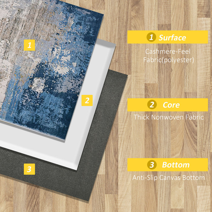 Blue Contemporary Floor Covering - Spacious Area Rug for Home Decor, 160x200 cm - Ideal for Living Room, Bedroom, Dining Setting