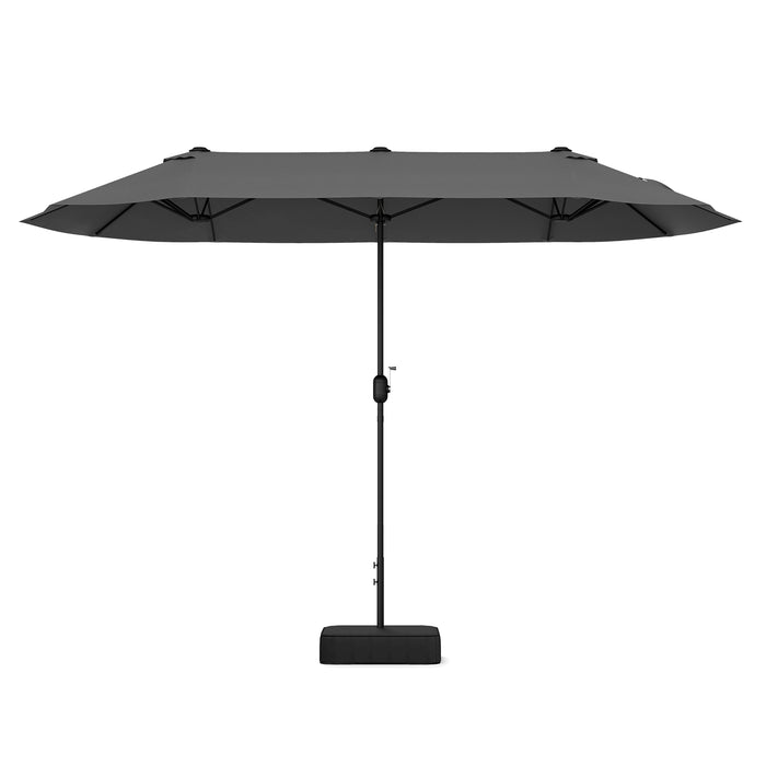 4M Brand Double-Sided Patio Umbrella - Crank Handle, Suitable for Garden, Pool, Backyard, Tan Color - Perfect for Outdoor Relaxation and Protection Against Sunlight