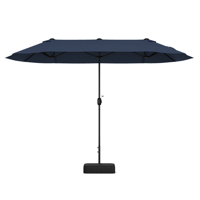 4M Brand Double-Sided Patio Umbrella - Crank Handle, Suitable for Garden, Pool, Backyard, Tan Color - Perfect for Outdoor Relaxation and Protection Against Sunlight