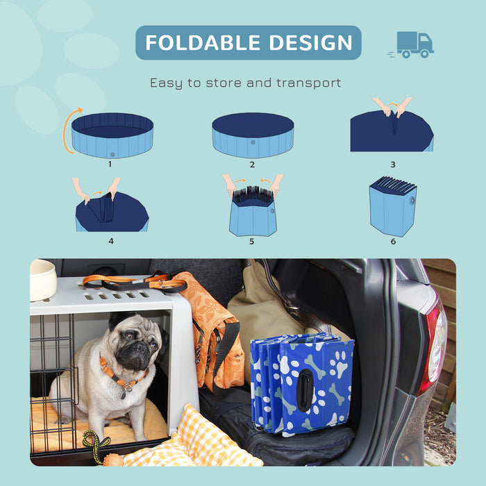 Foldable Pet Swimming Pool - Durable Dog & Cat Bathing Tub with Padded Bottom, 100 cm Diameter - Perfect for Indoor/Outdoor Use, Puppy Bath Time Fun