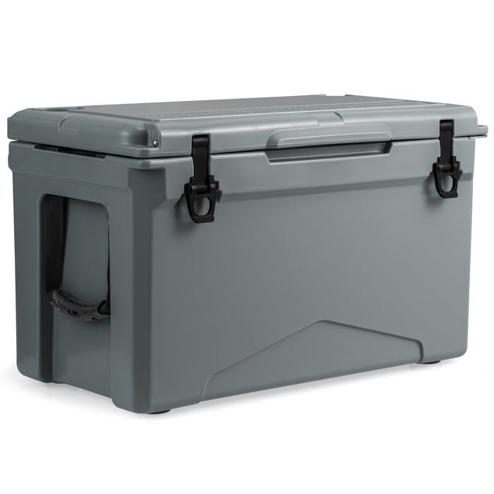 47L Portable Cooler - Rotomolded Design with Integrated Cup Holders - Perfect for Campers and Outdoor Enthusiasts