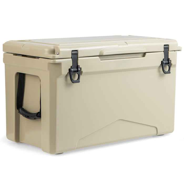 47L Portable Cooler - Rotomolded Design with Integrated Cup Holders - Perfect for Campers and Outdoor Enthusiasts