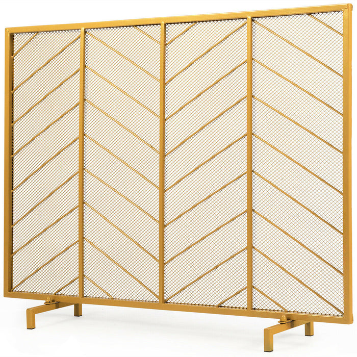 Gold Freestanding Fireguard - Fire Screen for Home Safety - Ideal for Families with Kids and Pets