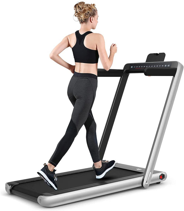 Electric Folding Treadmill 1-12KM/H - Black, Bluetooth Enabled - Ideal for Indoor Fitness and Cardio Workout