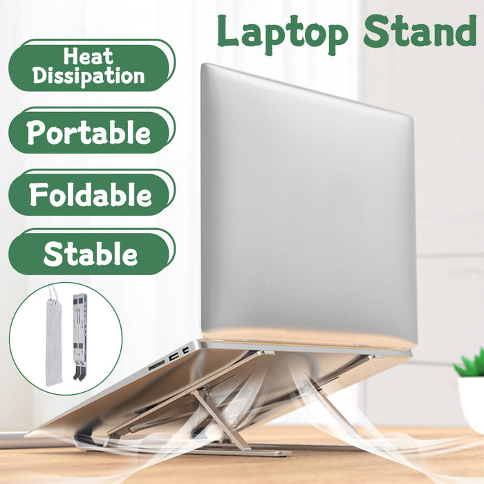 Foldable Adjustable Laptop Stand - Non-Slip Desktop Notebook Holder, Perfect for Macbook - Ideal for Home Office Use & Teleworkers