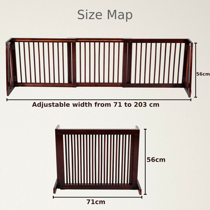 Wooden Freestanding Extending Pet Gate - Child and Pet Safety Barrier for Stairs - Provides Preventive Measures for Accidents at Home