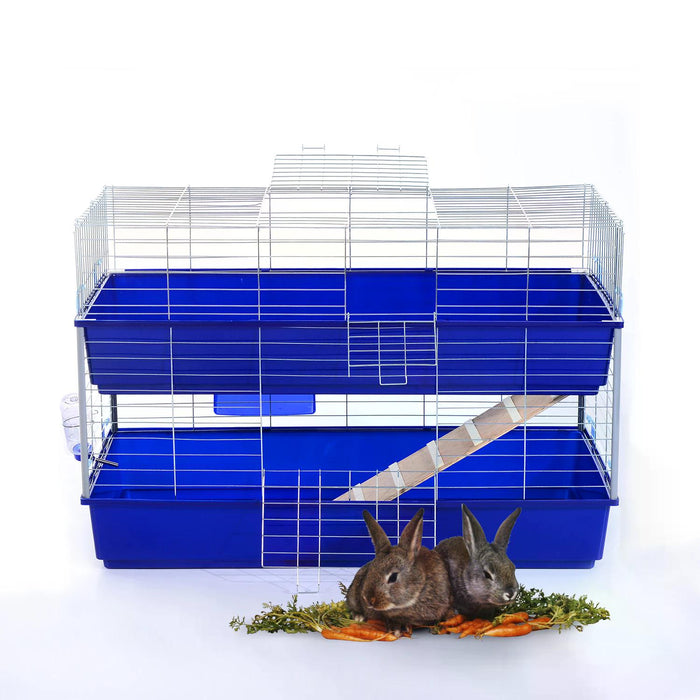 Deluxe Small Pet Habitat - Spacious Hutch for Rabbits, Guinea Pigs & Small Animals (118x79x58cm) - Ideal Outdoor Enclosure for Pet Safety & Comfort