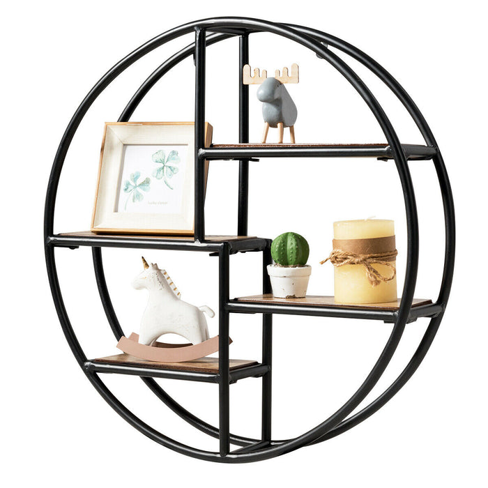 Multi-Section Display Shelf - Round Design, Versatile Shelving Unit - Ideal for Home Decor and Organizing Spaces