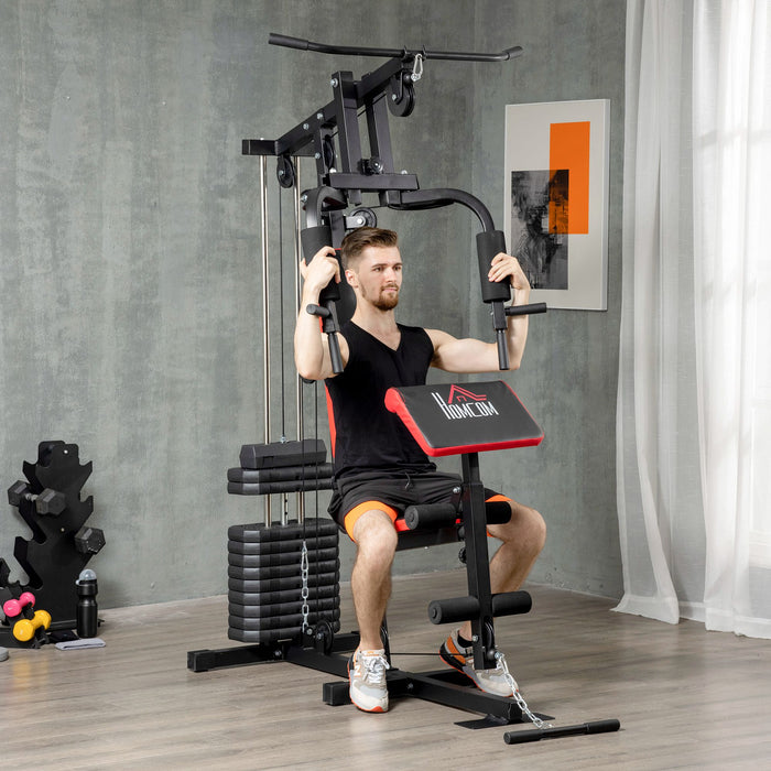 Multi Gym 66kg Weight Stack - Multifunction Home Gym Equipment for Full Body Exercises - Ideal for Strength Training & Bodybuilding