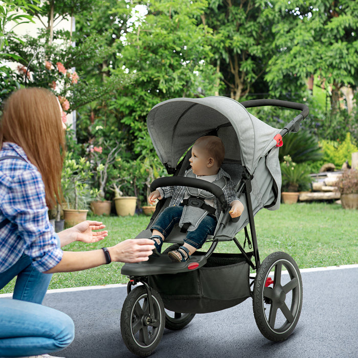 Tri-Wheel Foldable Stroller with Canopy and Basket - Versatile Travel System for Babies - Compact Storage Solution for On-the-Go Parents