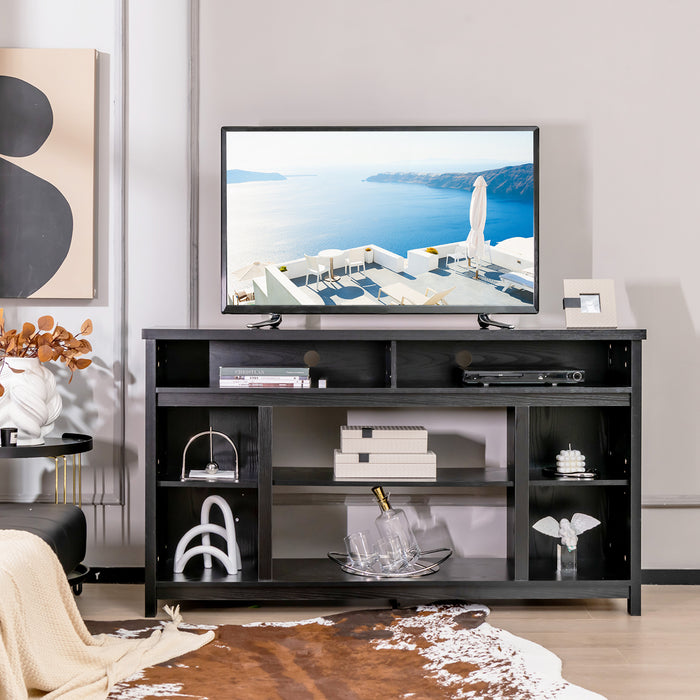 TV Stand Entertainment Console, 58 Inch - Adjustable Open Shelves Design - Ideal for Media Center & Home Décor