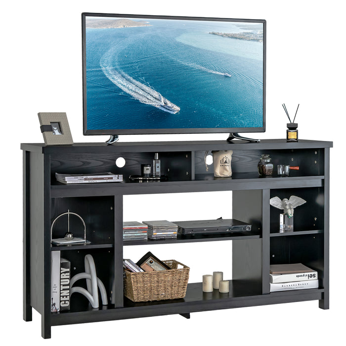 TV Stand Entertainment Console, 58 Inch - Adjustable Open Shelves Design - Ideal for Media Center & Home Décor