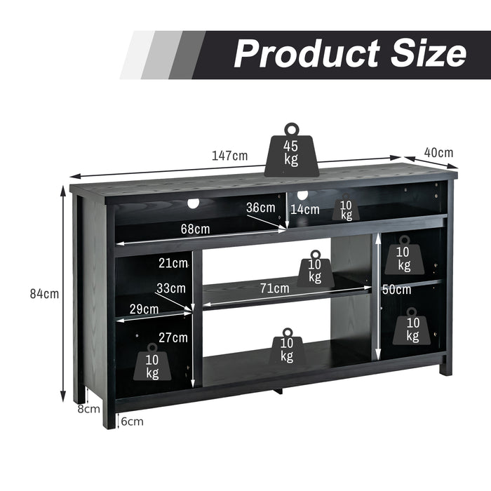 TV Stand Entertainment Console, 58 Inch - Adjustable Open Shelves Design - Ideal for Media Center & Home Décor