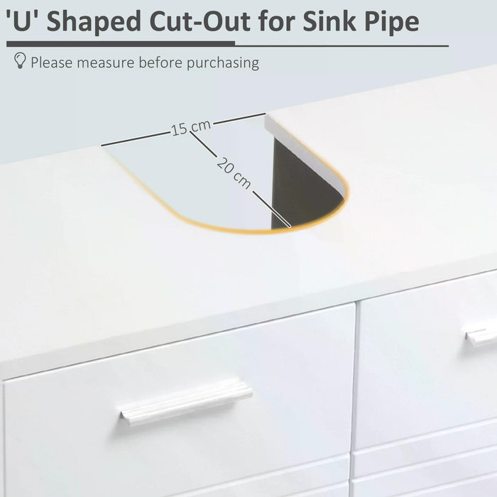 Under Sink Storage Cupboard - Bathroom Vanity Cabinet with Pedestal Design & Adjustable Shelf - Ideal Space Saver for Organizing Toiletries