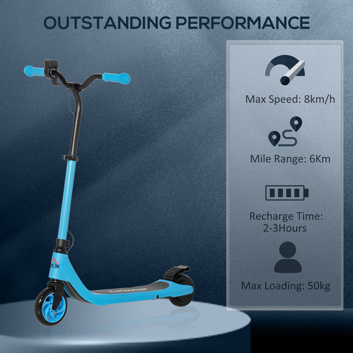 120W Electric Scooter with Battery Display - Adjustable Height & Rear Brake Features - Perfect Ride for Kids 6+ Years, Blue