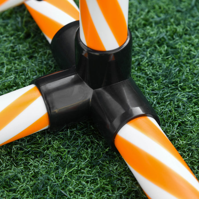 Dog Agility Training Set - 12 Weave Poles Slalom Obstacle Course Equipment for Outdoor and Indoor - Includes Durable Oxford Carry Bag for Easy Transport