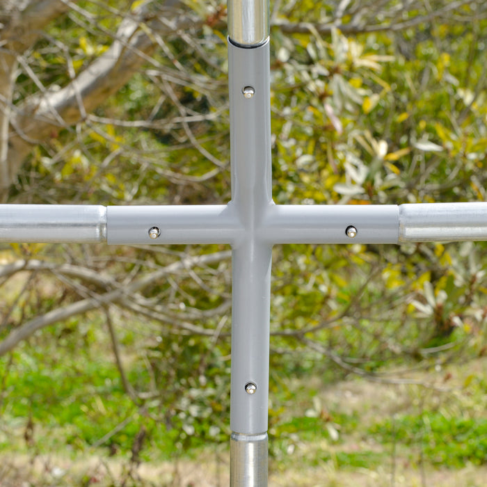 Galvanised Chicken Coop with Protective Cover - Hen House 5.7 x 2.8 x 2m - Ideal for Poultry Safety and Outdoor Use