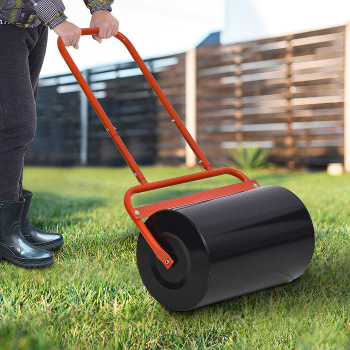 Garden Lawn Roller - Push/Tow 38L Capacity, Sand/Water Fillable, Heavy-Duty - Ideal for Home Garden and Backyard Lawn Maintenance, 32cm Diameter x 50cm Width