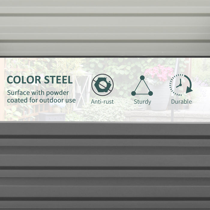 Square Raised Steel Garden Planter - 432L Capacity for Vegetables, Flowers, Herbs, 120cm x 120cm x 30cm - Ideal for Urban & Small Space Gardening