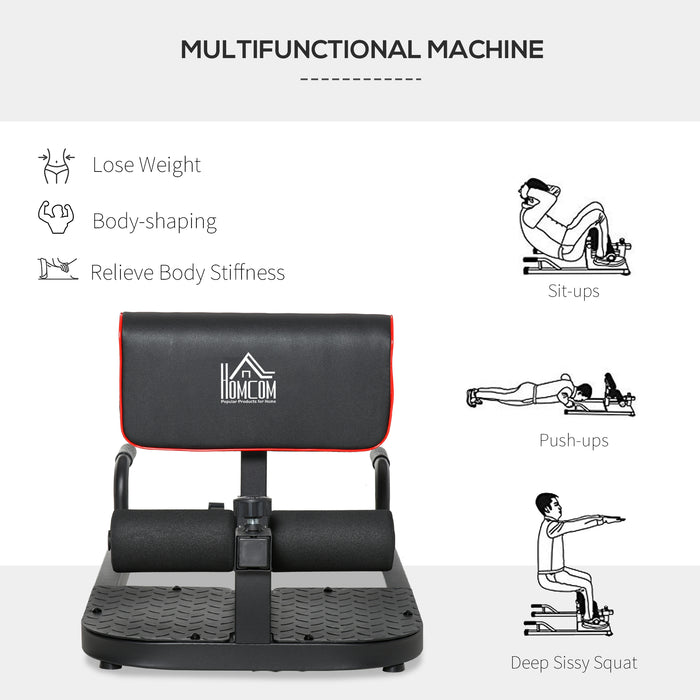 3-in-1 Padded Push Up Sit Up Deep Sissy Squat Machine - Multifunctional Home Gym Leg Fitness Equipment - Ideal for Full Body Workouts and Strength Training