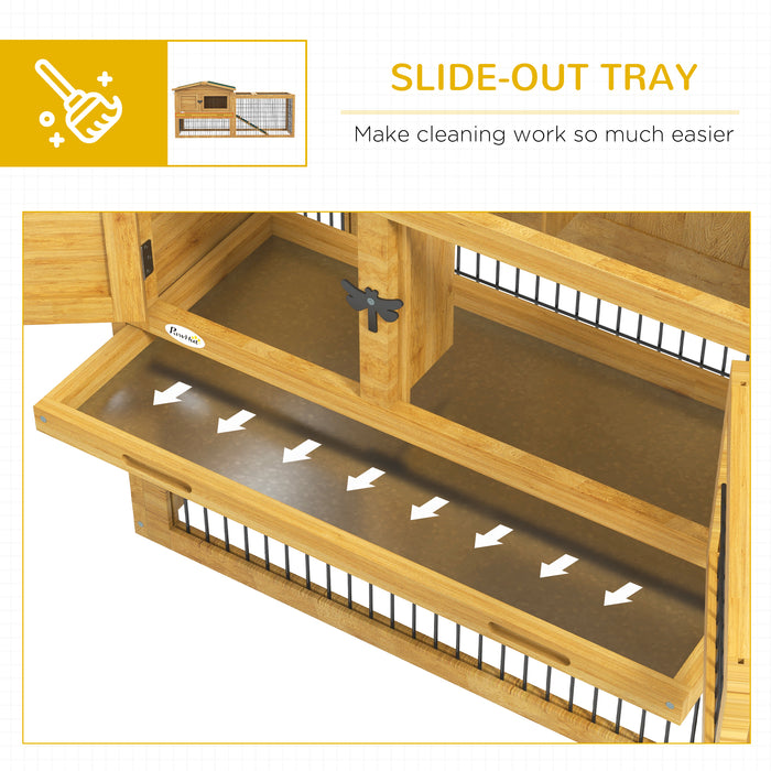 Deluxe Wooden Rabbit Hutch - Spacious Outdoor Run and Weather-Resistant Coating, Yellow - Ideal Home for Pet Rabbits and Small Animals