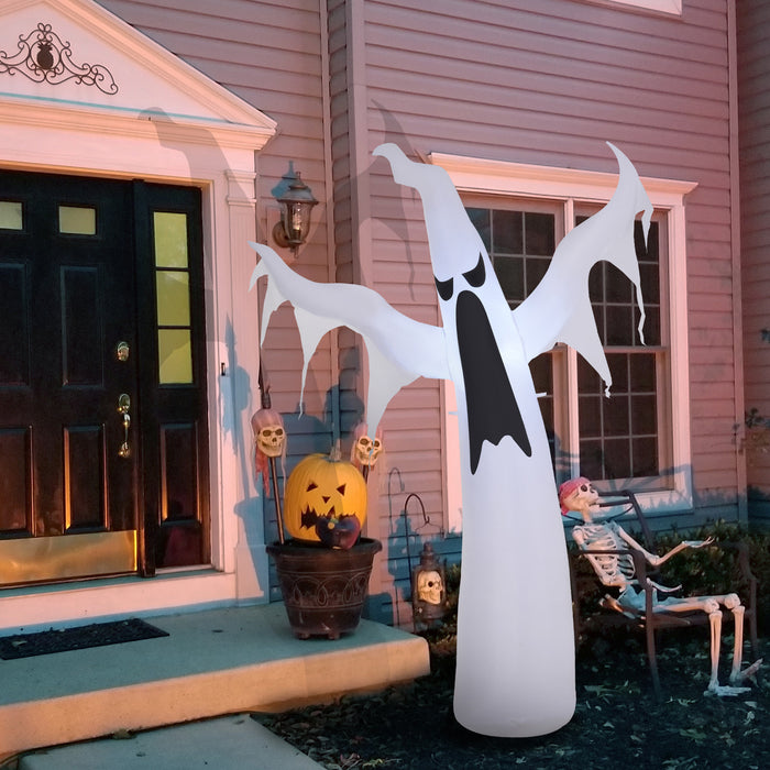 Inflatable Scary Ghost with LED Lights - 1.2M Tall Halloween Outdoor Decor - Quick Shipping for Spooky Ambiance