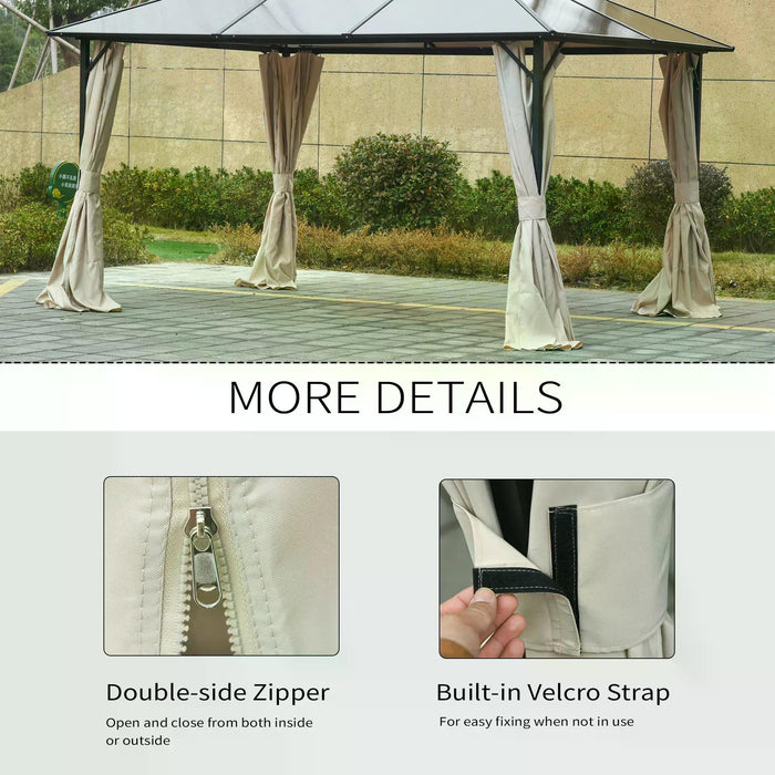 Universal Gazebo Sidewalls 4-Pack - 3x3m Privacy Panels for Canopy & Pavilion - Outdoor Shelter Enhancements in Beige