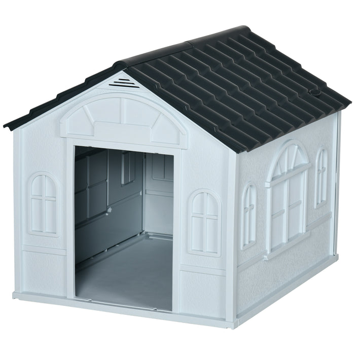 Outdoor Dog Kennel - Durable Plastic and Weatherproof Pet Shelter - Suitable for Small to Medium Dogs