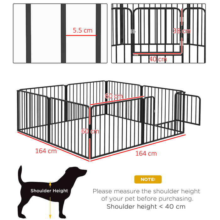 Heavy Duty 8-Panel Dog Pen - 60cm Tall Pet Playpen Ideal for Indoor & Outdoor Use - Perfect for Small Dog Breeds & Puppy Play Area