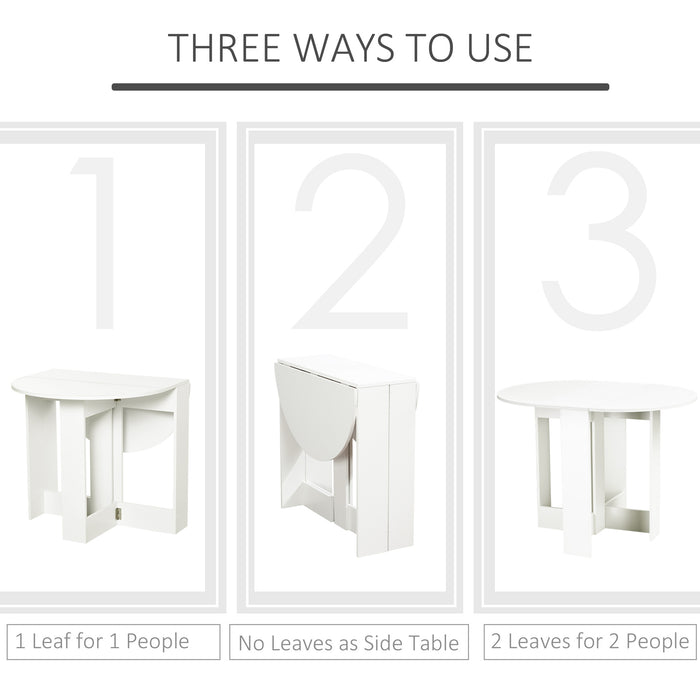 Space-Saving Foldable Dining Table - Drop Leaf Design for Small Kitchens and Dining Rooms - Ideal for Compact Spaces and Apartment Living