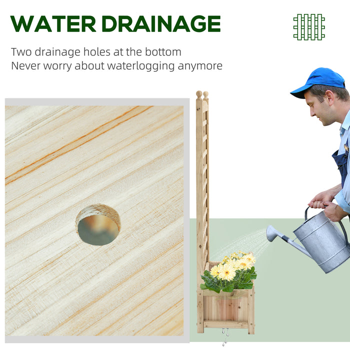 Wooden Raised Garden Bed with Integrated Trellis - Perfect for Climbing Plants, Flowers, and Vines - Ideal for Patio, Balcony, or Yard Gardening